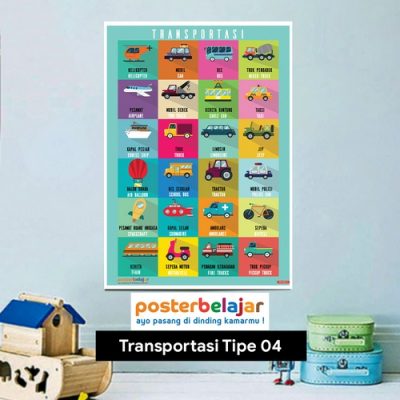 mockup Poster Tembok Belajar Transportasi Tipe 04