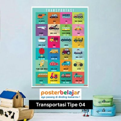 mockup Poster Tembok Belajar Transportasi Tipe 04